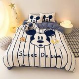 Bộ 5 món chăn ga gối Cotton đũi Disney Land