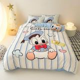 Bộ 5 món chăn ga gối Cotton đũi Disney Land