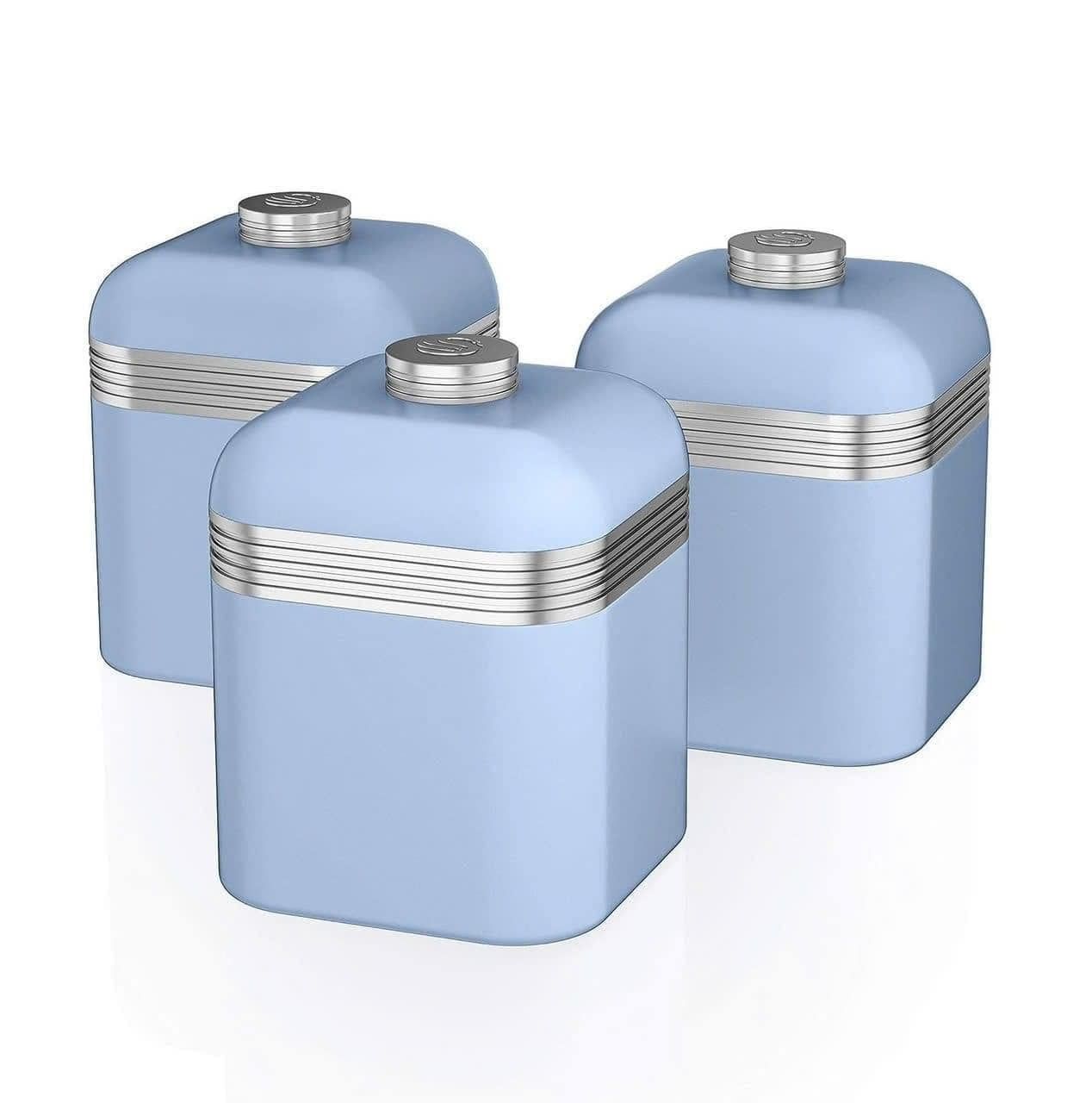 Bộ 3 hộp đựng trà, cà phê và đường Swan phong cách Retro