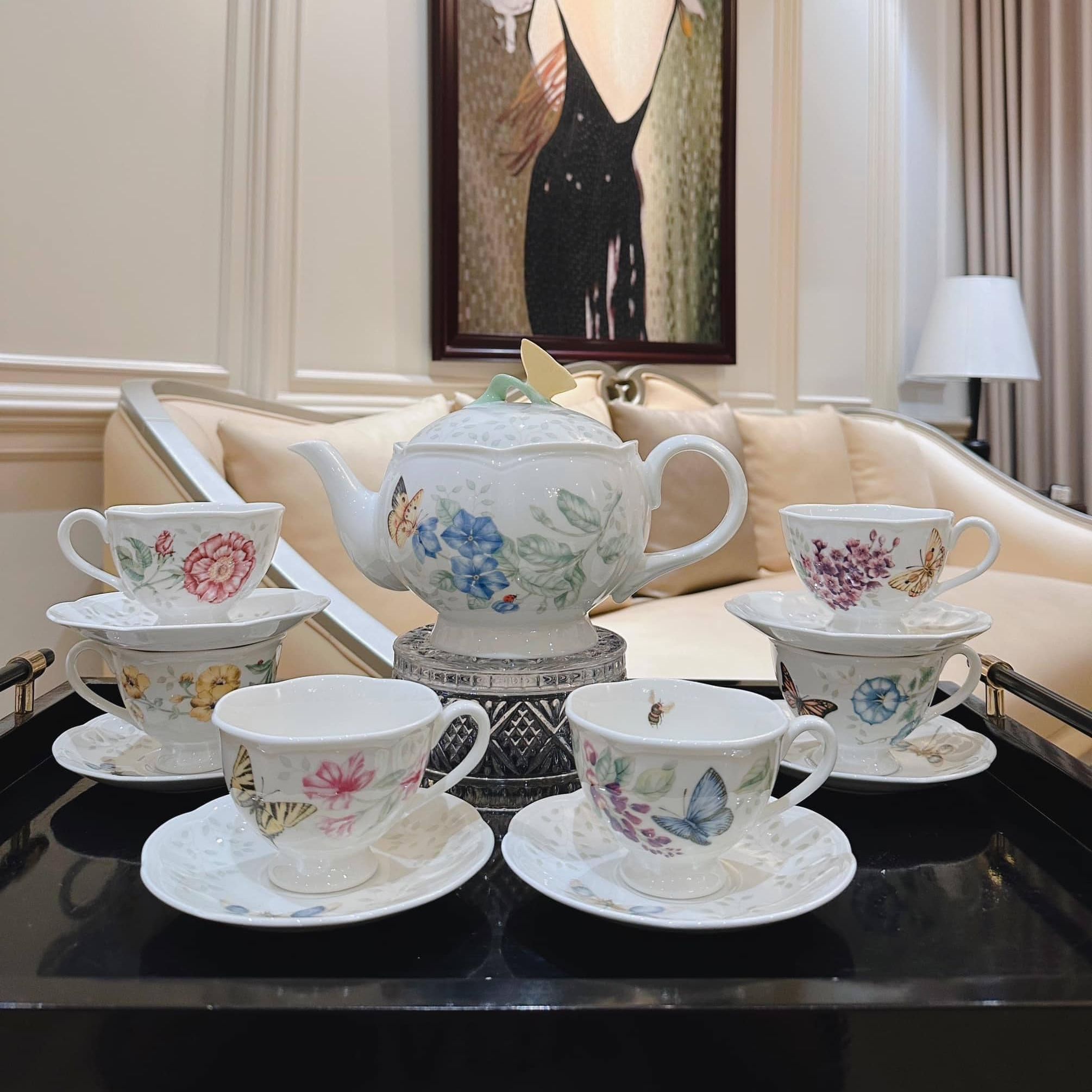 Bộ ấm chén 13 món Lenox Butterfly Meadow