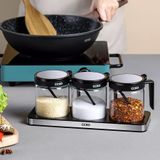Hũ đựng gia vị thủy tinh CCKO có tay cầm kèm khay