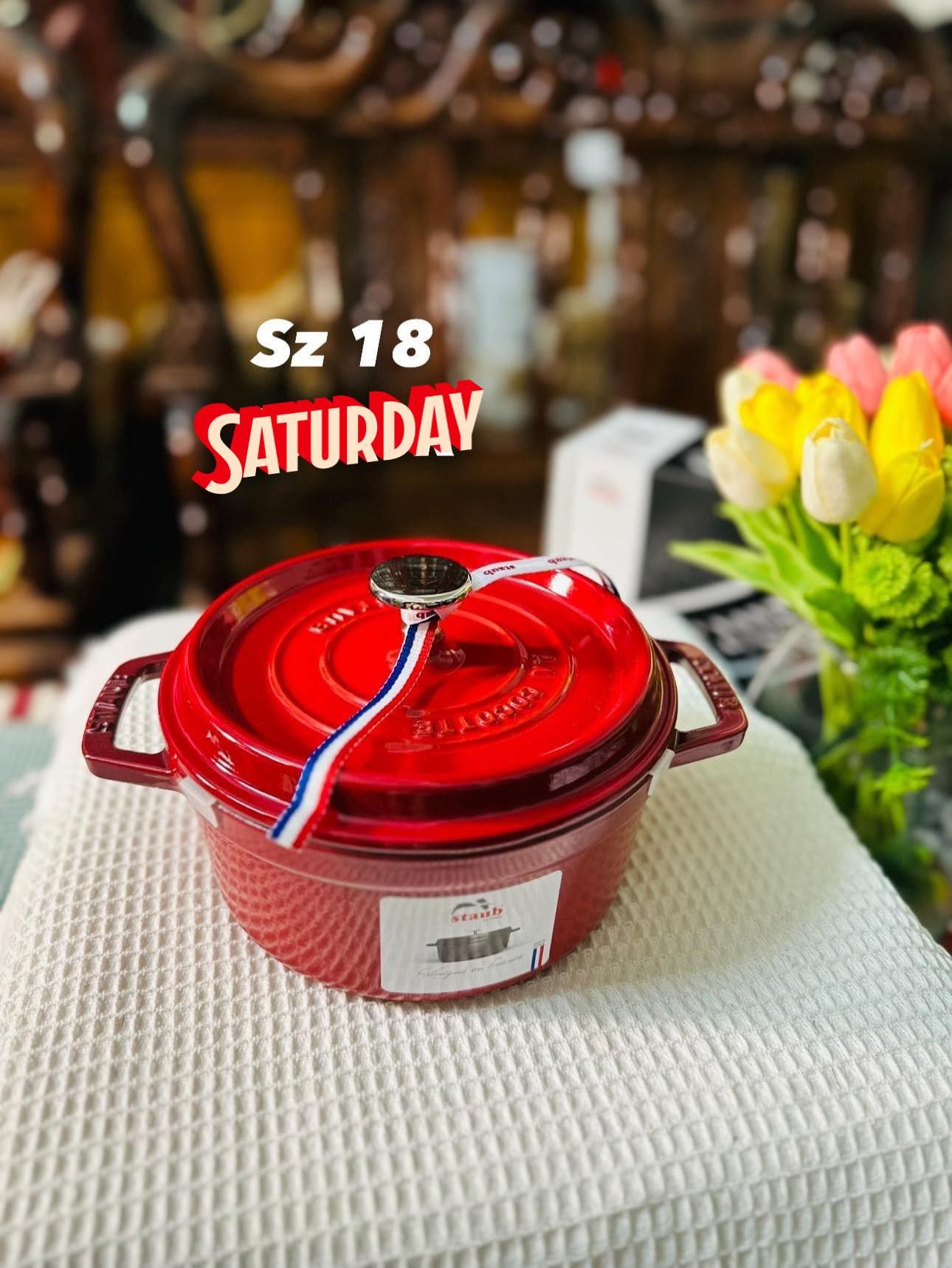 Nồi gang đúc Staub màu đỏ 18cm 1.7L