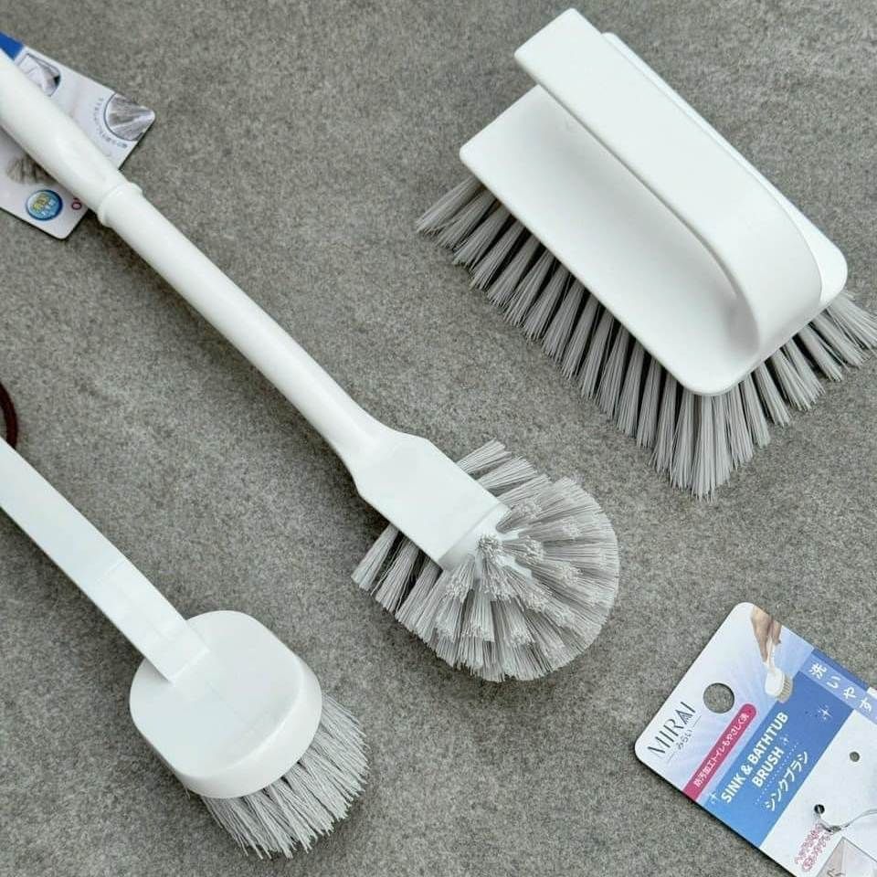 Bộ 3 bàn chải nhà tắm tiện ích Mirai Nhật Bản
