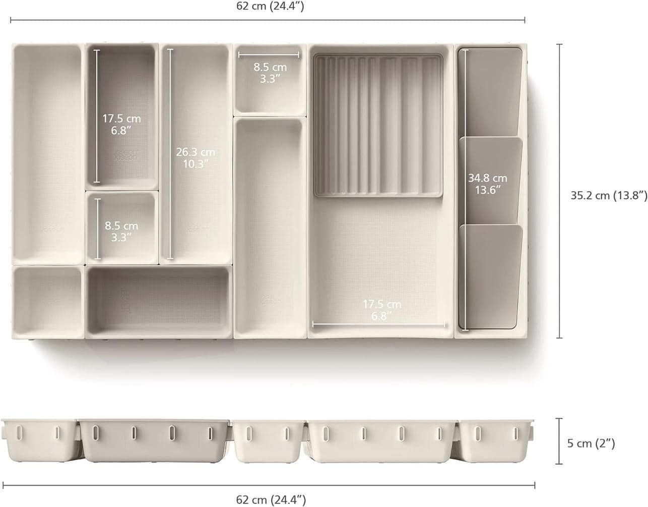 Khay chia ngăn kéo đựng đồ trang điểm Joseph Joseph 75010 Viva 12pc