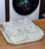 Bộ khay kèm 4 thố pha lê Vessen