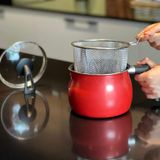 Nồi chiên ngập dầu kèm rổ chiên đồ inox vung tự đứng Kaiyo Nhật Bản 15cm