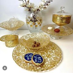  Chân bồng Arabesque Gold Leaf IVV - họa tiết hoa vàng 