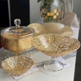 Chân bồng Arabesque Gold Leaf IVV - họa tiết hoa vàng