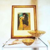 Chân bồng Arabesque Gold Leaf IVV - họa tiết hoa vàng