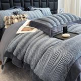 Set chăn ga gối nỉ lông hồ ly 4 món