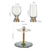 Bộ 6 ly pha lê kèm khay 370ml
