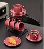 Bộ 6 tách 6 đĩa kèm giá treo cao cấp Morden