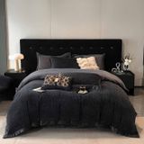 Bộ chăn ga gối nỉ mịn Jacquard nhuộm sợi 2 màu