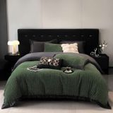Bộ chăn ga gối nỉ mịn Jacquard nhuộm sợi 2 màu