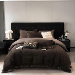  Bộ chăn ga gối nỉ mịn Jacquard nhuộm sợi 2 màu 