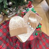 Bộ khăn mũ găng tay Beanie cao cấp