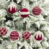 Set 12 phụ kiện nhung Nervure trang trí cây thông Noel