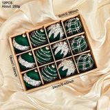 Set 12 phụ kiện nhung Nervure trang trí cây thông Noel