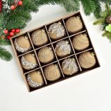 Set 12 phụ kiện nhung Nervure trang trí cây thông Noel
