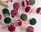 Set 12 phụ kiện nhung Nervure trang trí cây thông Noel