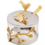 Hũ đựng gia vị kèm thìa Godinger Signature Collection Bird Glass