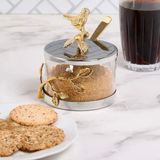 Hũ đựng gia vị kèm thìa Godinger Signature Collection Bird Glass