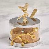 Hũ đựng gia vị kèm thìa Godinger Signature Collection Bird Glass