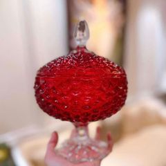  Chân bồng pha lê có nắp 16cm 