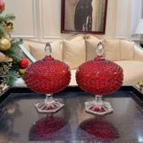Chân bồng pha lê có nắp 16cm