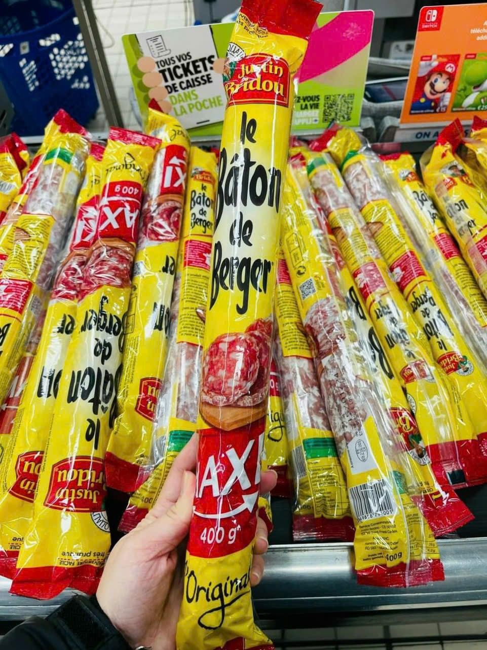 Xúc xích salami Justin Bridou loại Baton De Berger Pháp