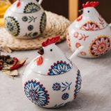 Bộ 3 hũ đựng gia vị con gà kèm khay thìa Tregoer
