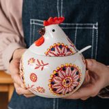 Bộ 3 hũ đựng gia vị con gà kèm khay thìa Tregoer