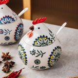 Bộ 3 hũ đựng gia vị con gà kèm khay thìa Tregoer