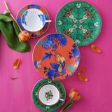 Bộ sưu tập đĩa tròn 20cm Wonderlust sứ xương viền vàng 22K