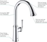 Vòi bồn rửa chén nóng lạnh Grohe Gloucester vòi phun kéo ra