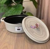 Nồi gang đúc Oval Staub 29cm - 4,5L màu trắng