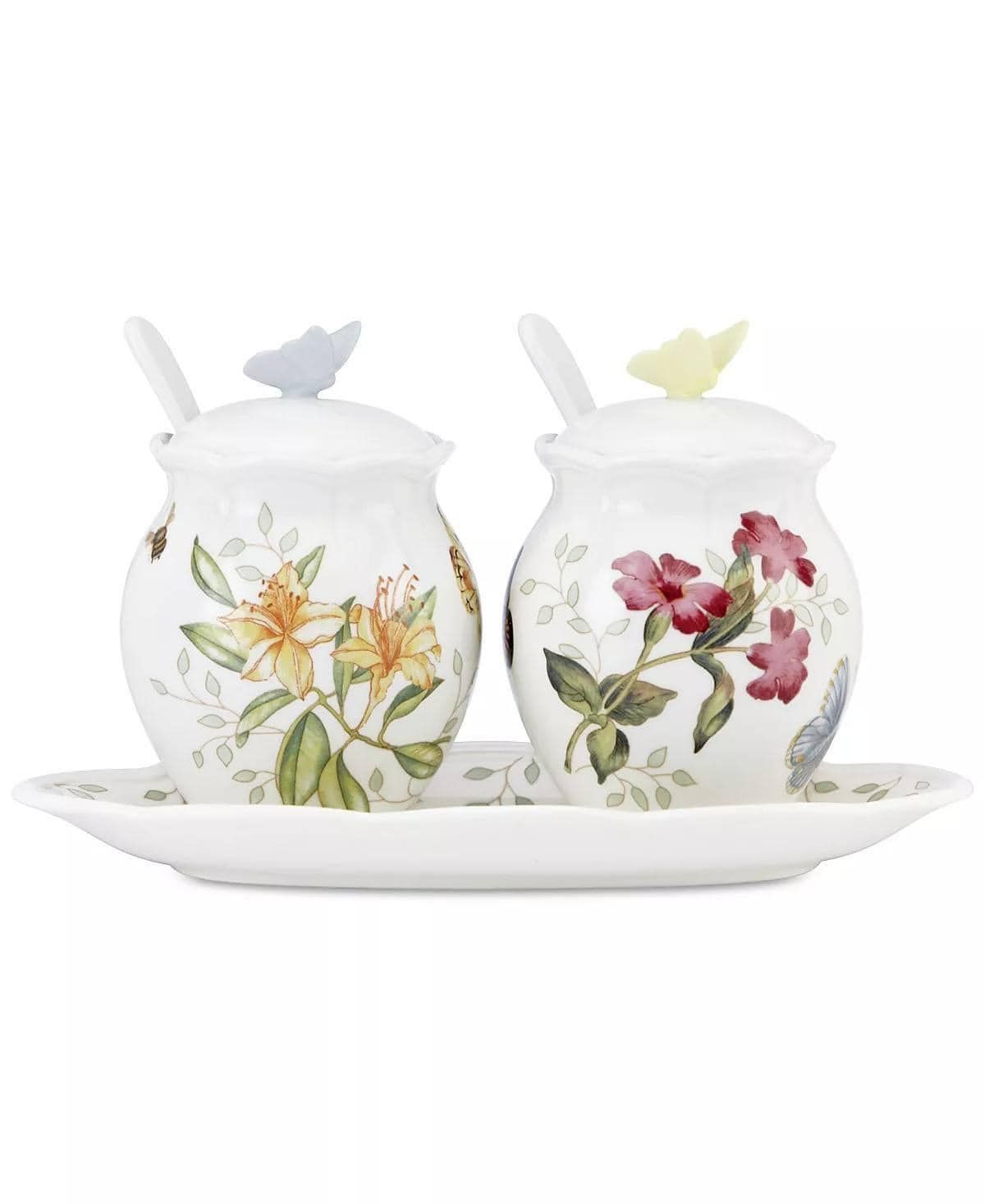 Bộ hũ gia vị kèm khay 7 món Lenox Butterfly Meadow