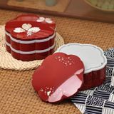 Khay mứt hoa đào đỏ 23cm