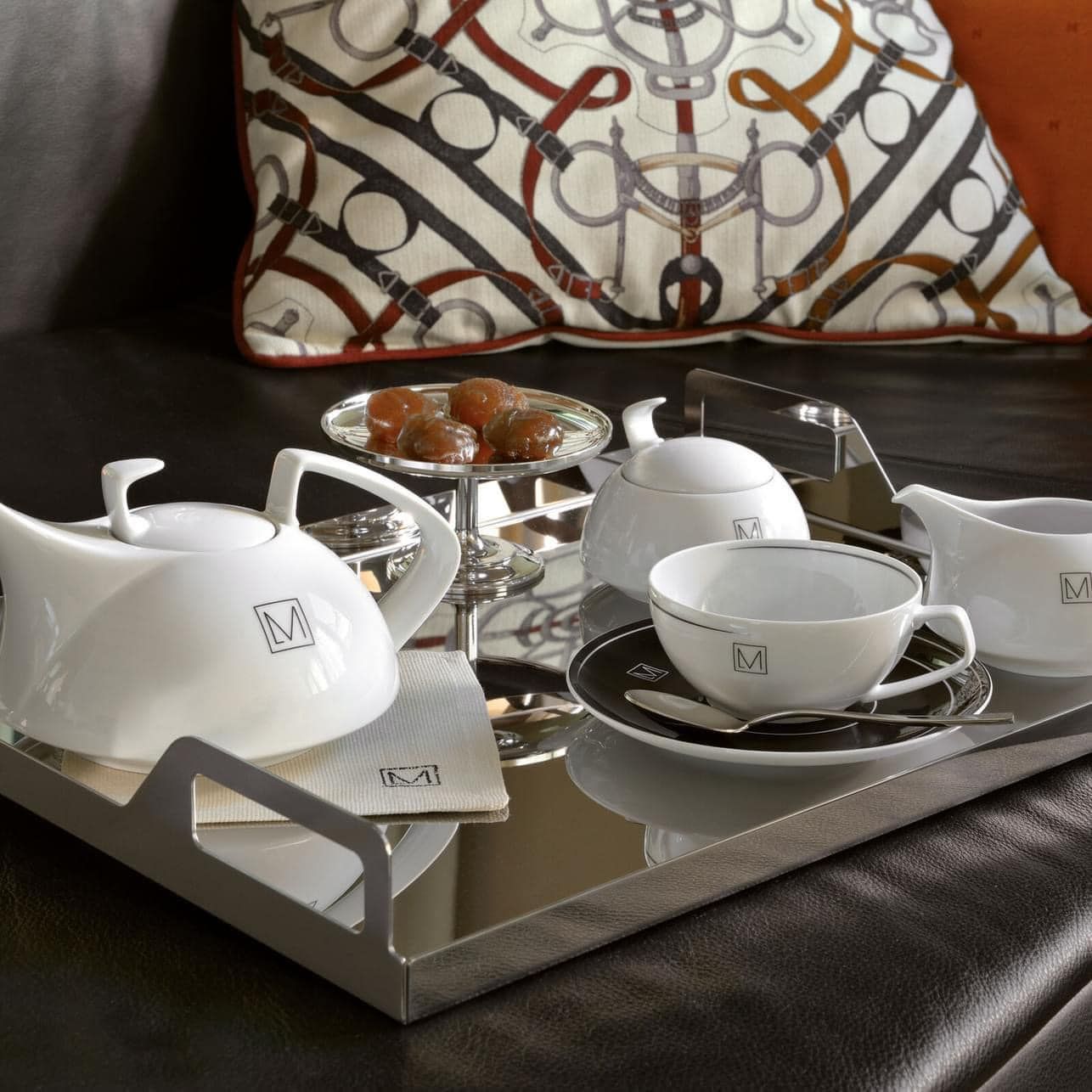 Khay Sambonet tráng bạc