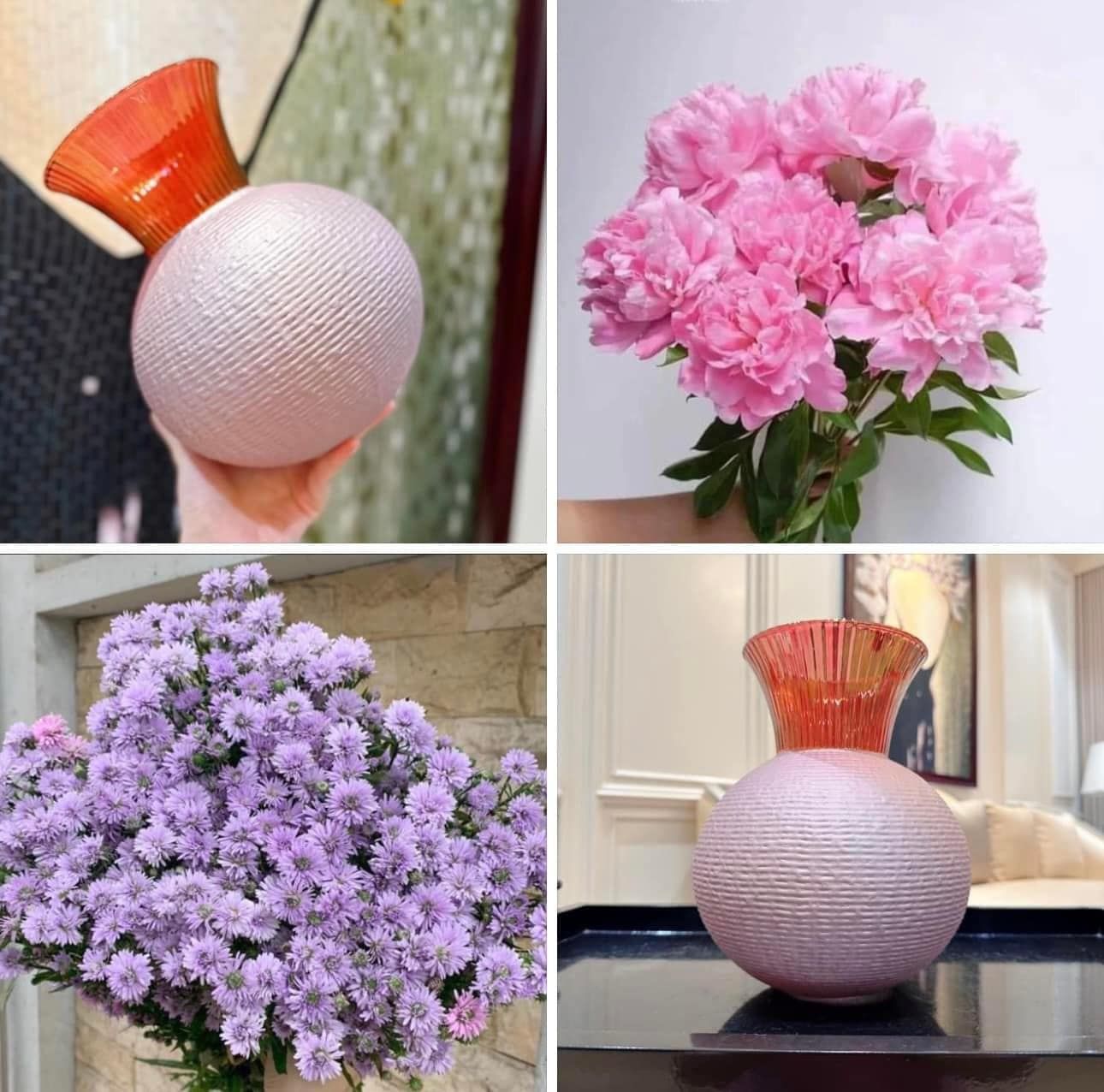 Lọ hoa IVV Ophella Vase màu hồng