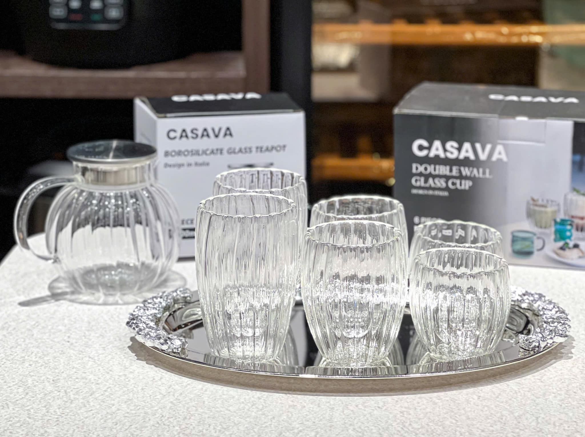 Bộ 6 cốc Podium 2 lớp Casava Mix Sizre mẫu mới 2024