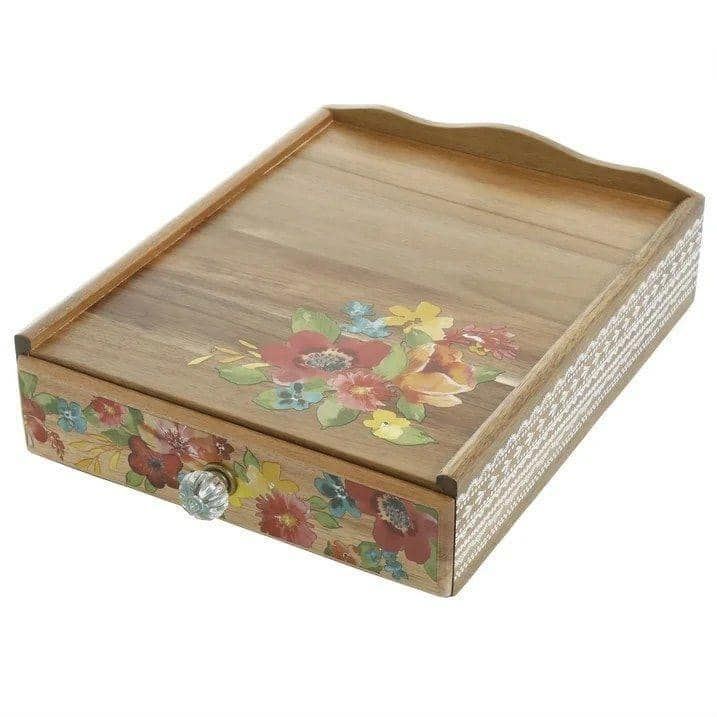 Hộp gỗ đựng cafe & trà The Pioneer Woman Wildflower Whimsy Coffee Pod Organizer