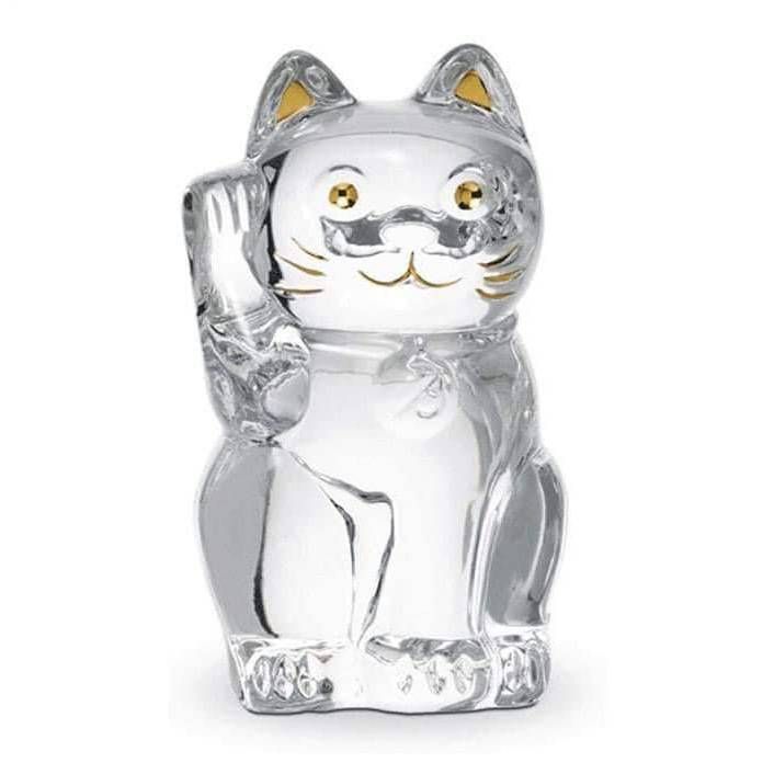 Tượng mèo may mắn chiêu lộc tài pha lê Baccarat