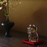 Tượng mèo may mắn chiêu lộc tài pha lê Baccarat