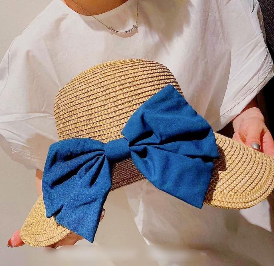 Mũ cói chống nắng mix nơ