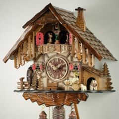  Đồng hồ Cuckoo Engstler Fachwerkhaus 34cm - máy cơ 8 ngày chuyển động có nhạc 