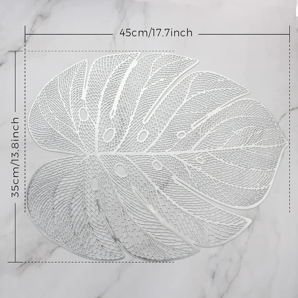 Bộ tấm lót bàn ăn 8 miếng Evevda hình chiếc lá