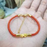 Vòng tay túi tiền Mini Pixiu / Piyao bằng vàng 24K