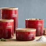 Hũ đựng nắp gỗ Le Creuset 10cm Kirsche