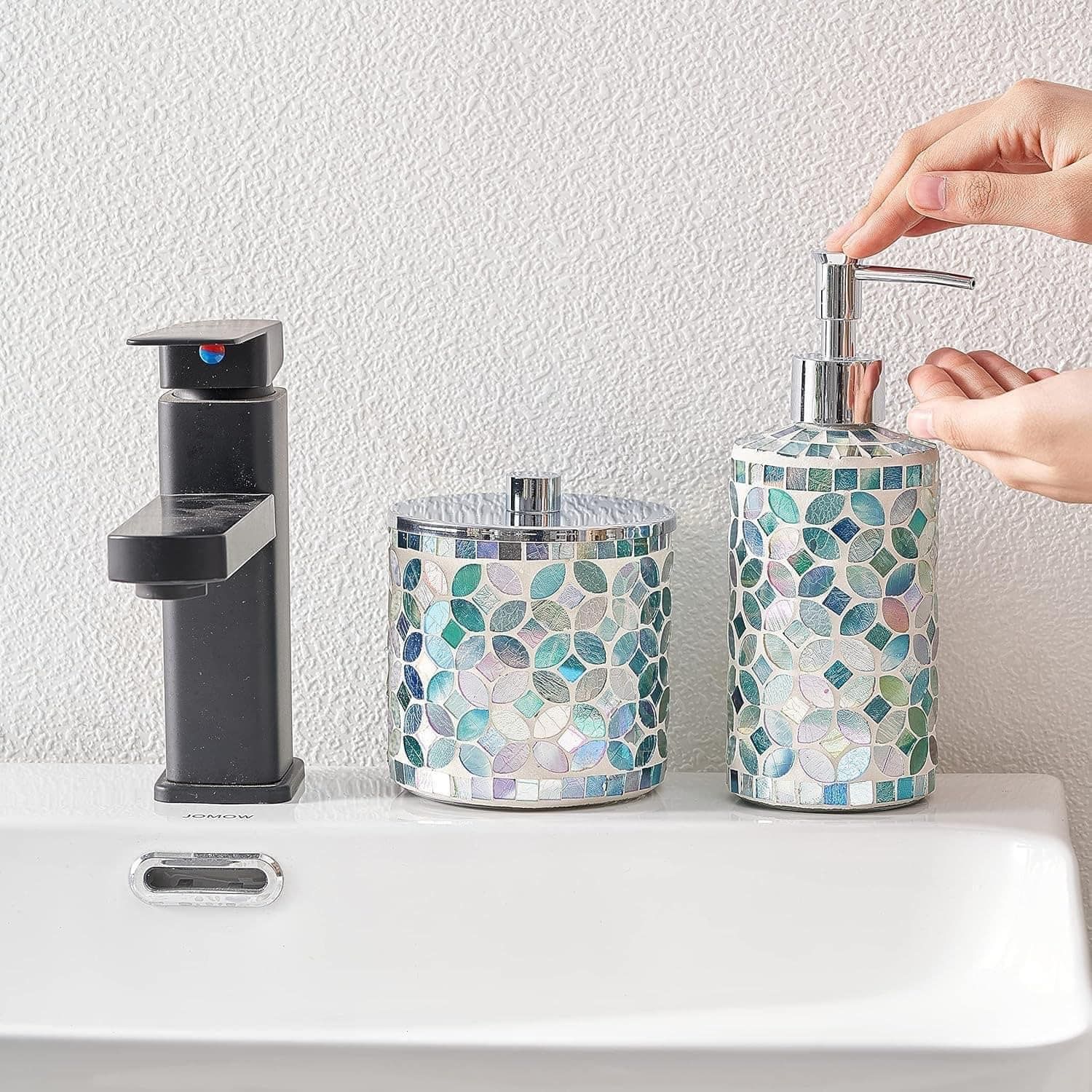 Bộ đồ dùng nhà vệ sinh 5 món Kmwares Amber Blue Green